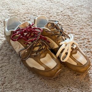 Miu Miu Brown and Cream Sneakers